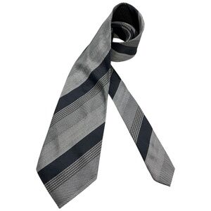 PAL ZILERI Gray Striped Silk LUXURY Tie ITALY